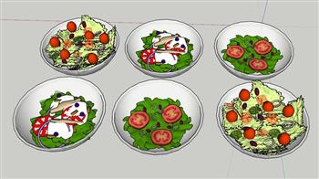 水果沙拉食物SU模型
