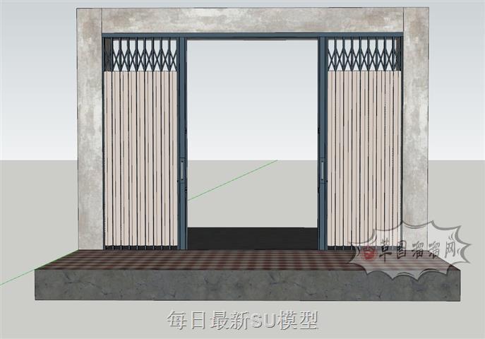 拉闸门门SU模型