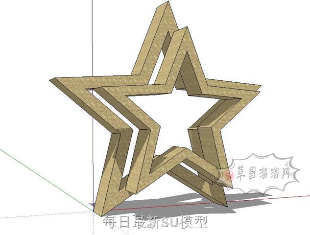五角星装饰SU模型