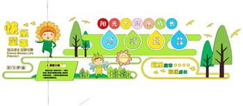 儿童文化墙宣传栏SU模型