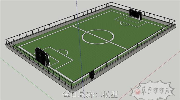 足球场场地运动场SU模型