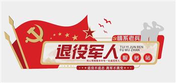 退役军人文化墙SU模型 免费sketchup模型下载