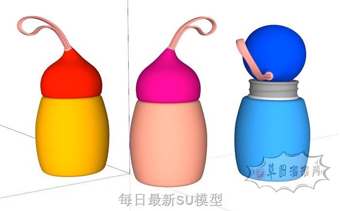 儿童保温杯保温瓶SU模型