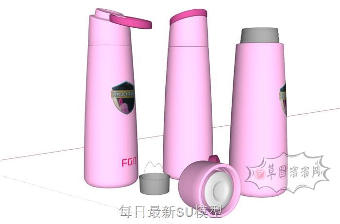 保温杯水瓶暖水杯SU模型