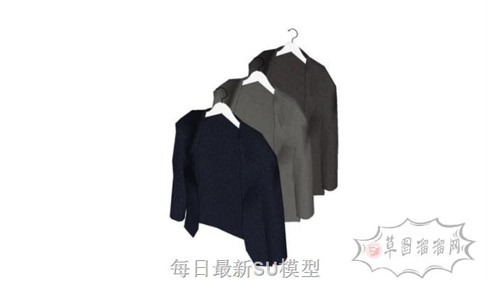 西装西服衣服SU模型