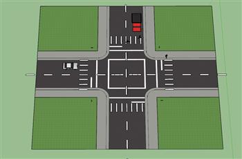 十字路口道路公路SU模型
