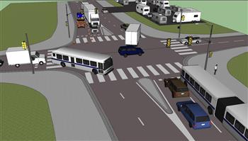 十字路口道路公路SU模型
