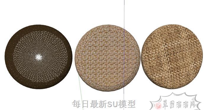 圆形坐垫垫子SU模型