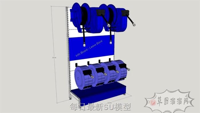 汽修洗车水管SU模型