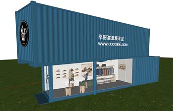 集装箱服装店鞋店SU模型