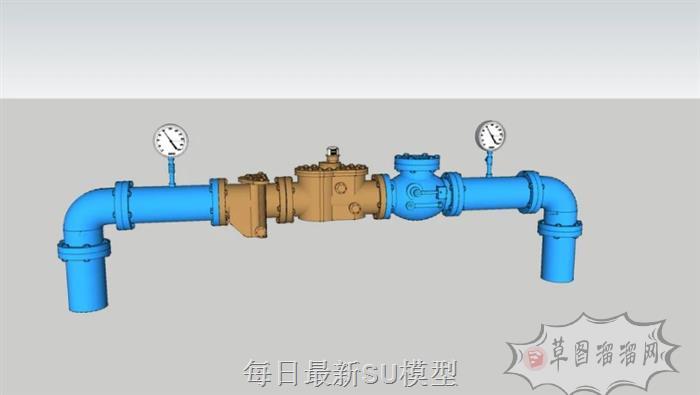 水阀水表水管SU模型