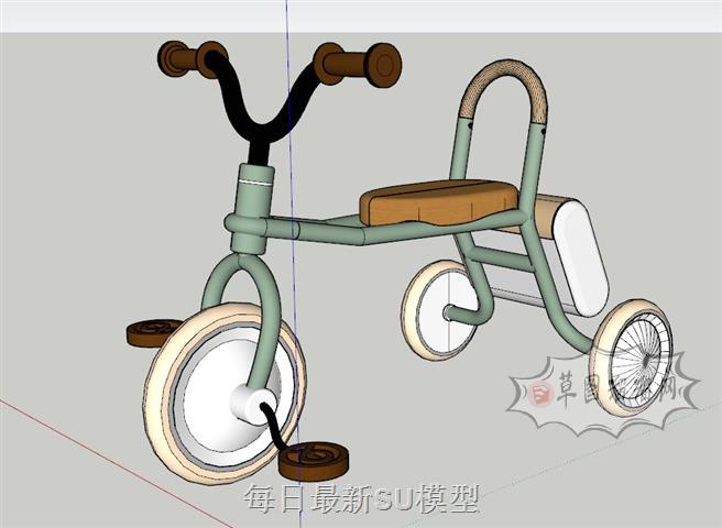 儿童玩具三轮车SU模型