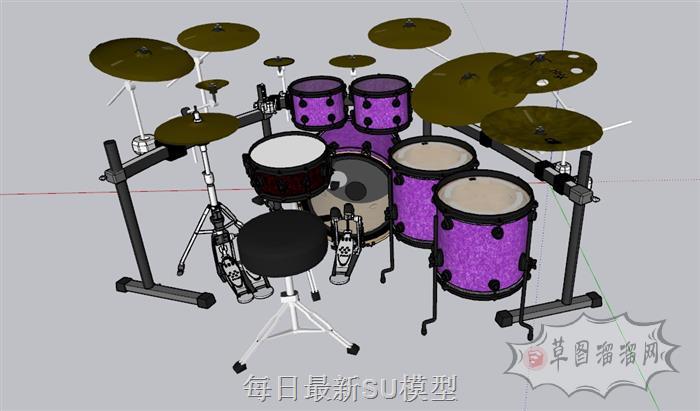 架子鼓乐器SU模型