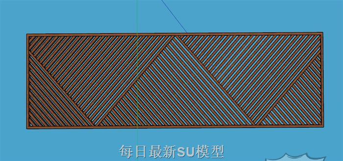 木制格栅吊顶SU模型