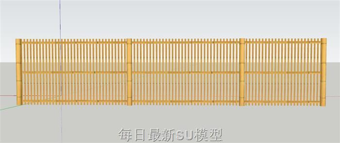 竹围栏护栏栅栏SU模型