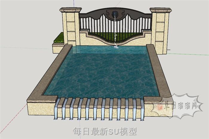 透明水池SU模型
