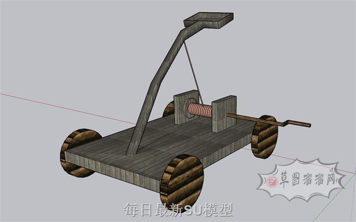 古代投石机投石车SU模型