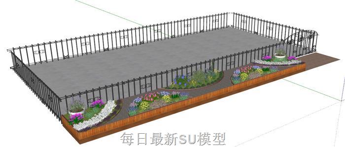 铁艺栏杆围栏SU模型