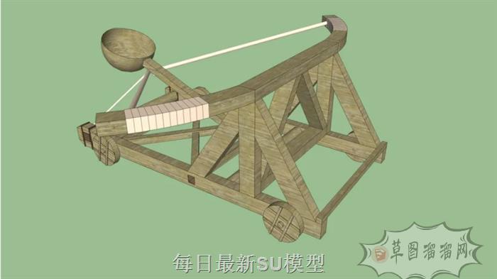 投石机武器古代SU模型
