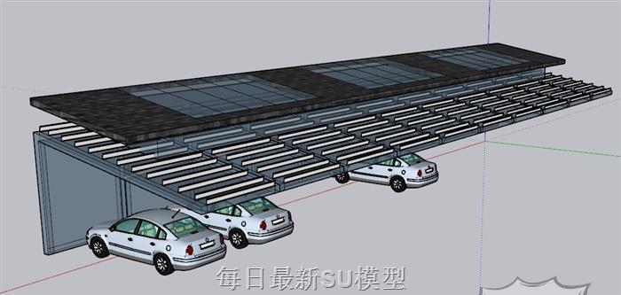 汽车停车棚SU模型