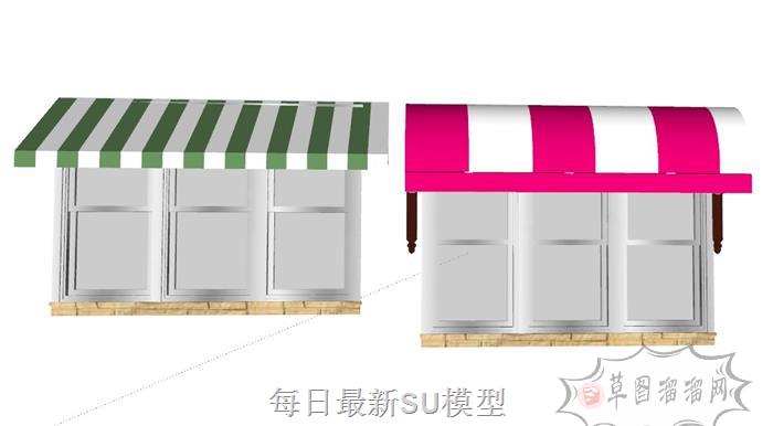 挡雨棚遮阳棚SU模型