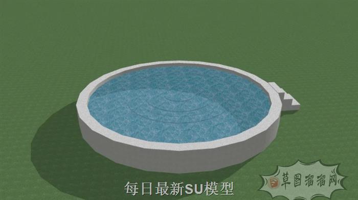 水池景观SU模型