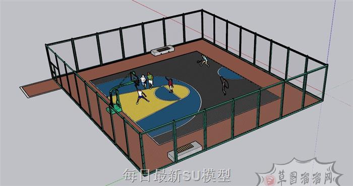 篮球场SU模型