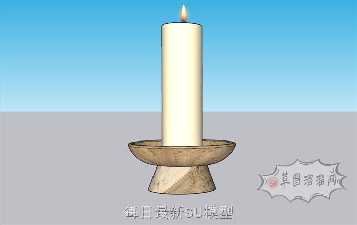 蜡烛台蜡烛SU模型