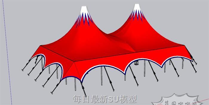 马戏团帐篷SU模型