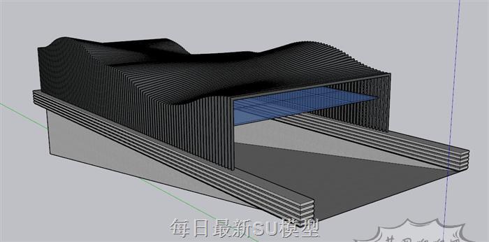 地下车库入口SU模型
