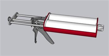 玻璃胶喷枪工具SU模型