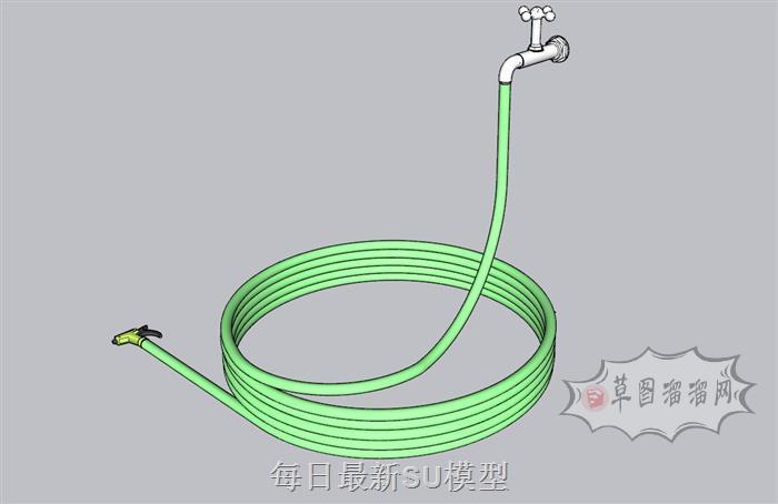 洗车水管水龙头SU模型