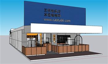 早餐店豆浆油条SU模型