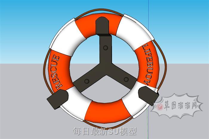 装饰游泳圈救生圈SU模型