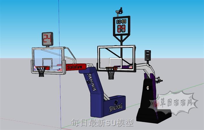 篮球架篮球框SU模型