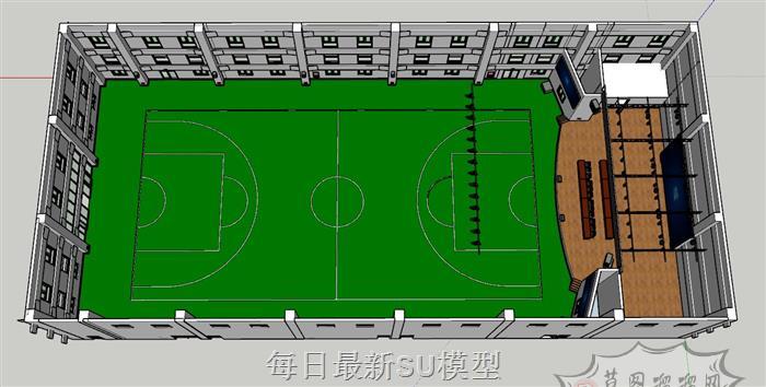 运动场体育场体育馆SU模型