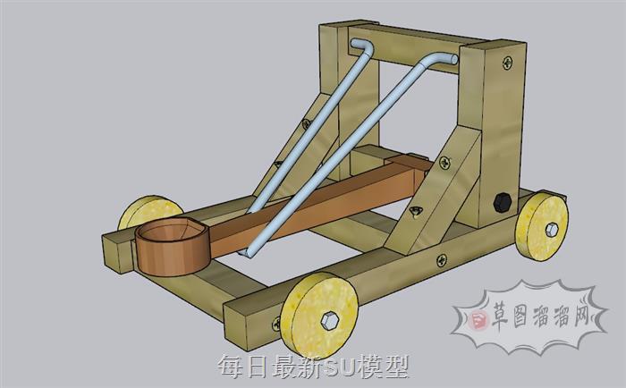投石车投石机SU模型
