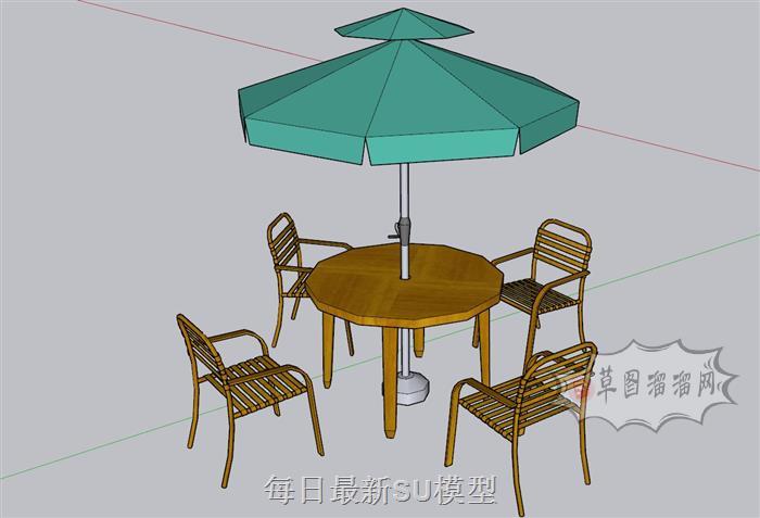 遮阳伞SU模型