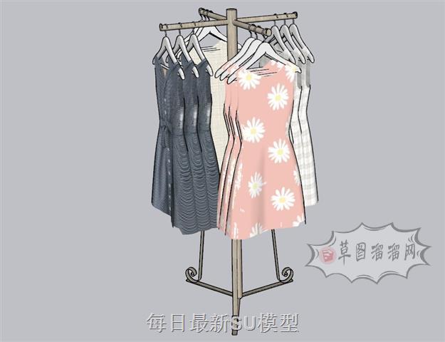 服装衣服展架SU模型