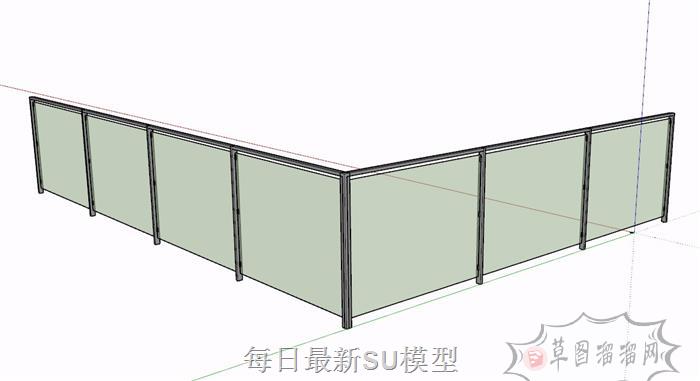栏杆护栏SU模型