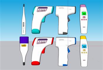 体温针体温枪医疗SU模型