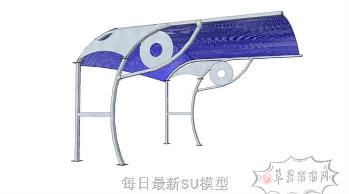 停车棚SU模型