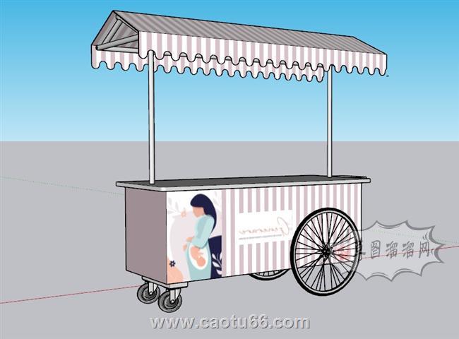 商业餐车美食车SU模型