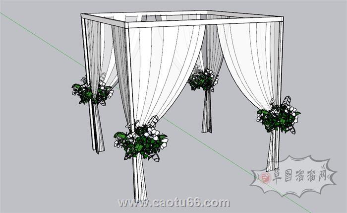 婚庆婚礼幔帐SU模型