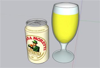 德啤高脚杯酒杯SU模型