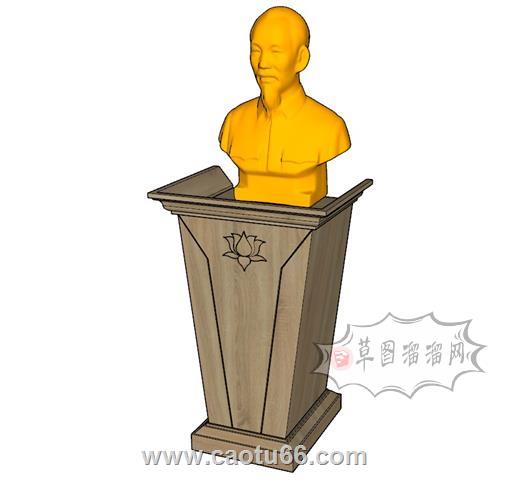 人头像展示柜SU模型