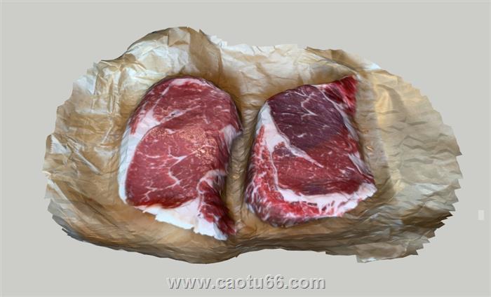 猪肉五花肉食物SU模型