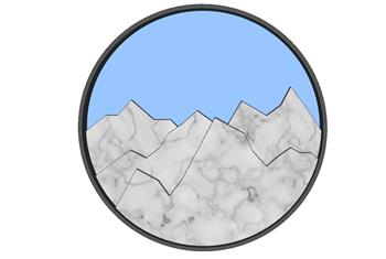 圆形墙饰山体SU模型