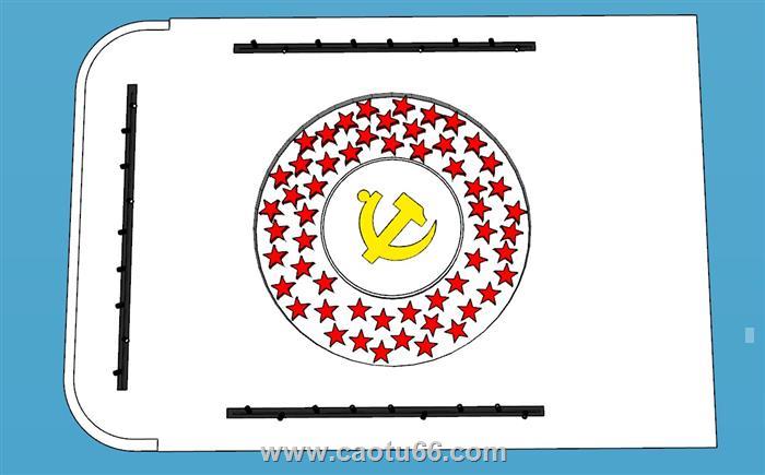 党建吊顶党徽SU模型