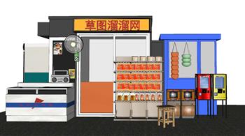 小卖部杂货店商店SU模型